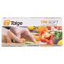 Luva Talge TPE Soft Descartável Transparente M 100 Unidades