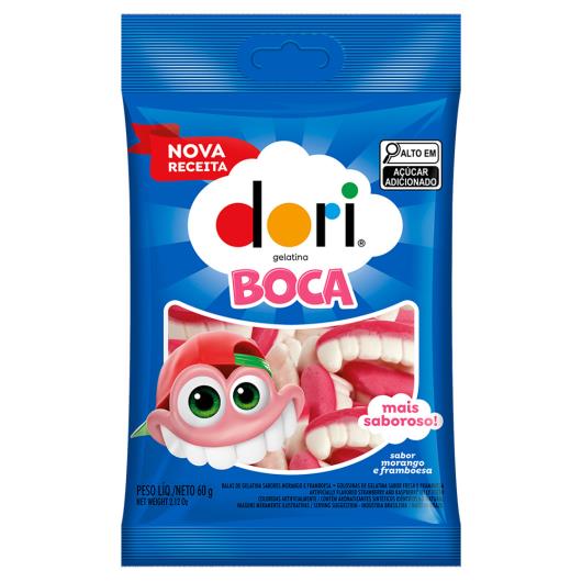Bala de Gelatina Boca Morango e Framboesa Dori Pacote 60g - Imagem em destaque