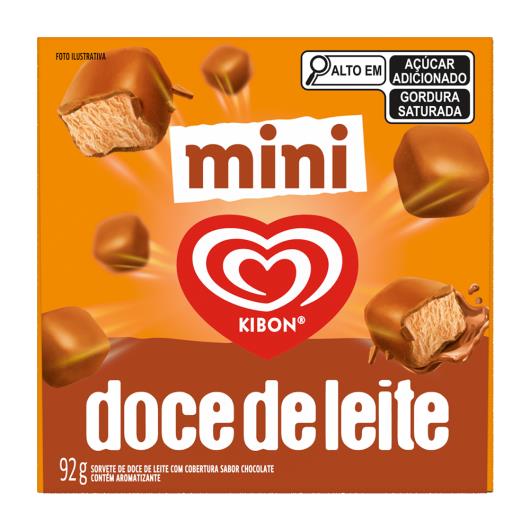 Mini Sorvete Doce de Leite Cobertura Chocolate Kibon Caixa 92g - Imagem em destaque