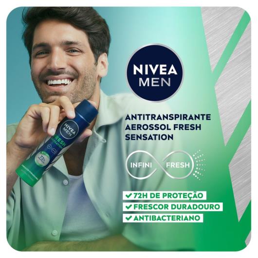 NIVEA MEN Desodorante Antitranspirante Aerossol Fresh Sensation 150ml - Imagem em destaque