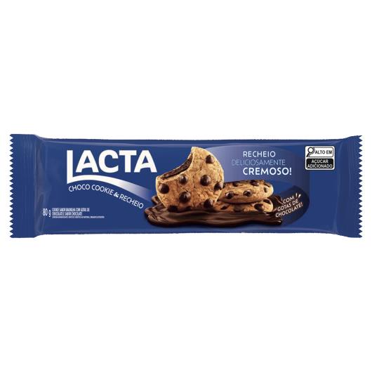 Biscoito Cookie Baunilha com Gotas de Chocolate Recheio Chocolate Lacta Pacote 80g - Imagem em destaque