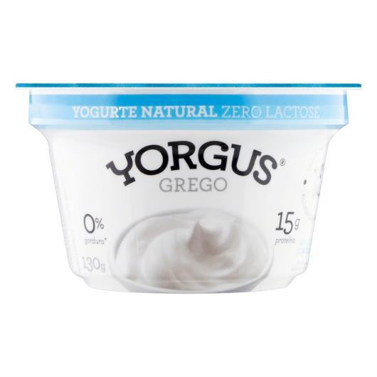Iogurte Desnatado Grego Natural Zero Lactose Yorgus Pote 130g - Imagem em destaque