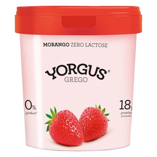 Iogurte Desnatado Grego Morango Zero Lactose Yorgus Pote 500g - Imagem em destaque