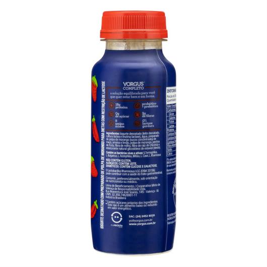 Iogurte Desnatado Morango Zero Lactose Yorgus Completo Frasco 250g - Imagem em destaque