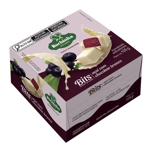 Sorvete Açaí Cobertura Chocolate Branco Rochinha Bits Caixa 105g - Imagem em destaque