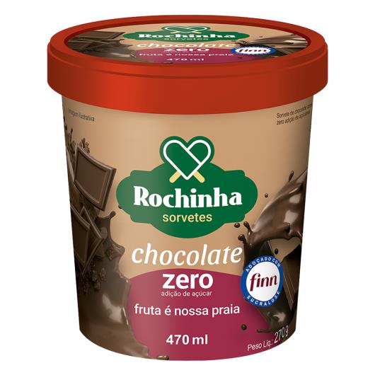 Sorvete Chocolate Rochinha Zero Pote 470ml - Imagem em destaque