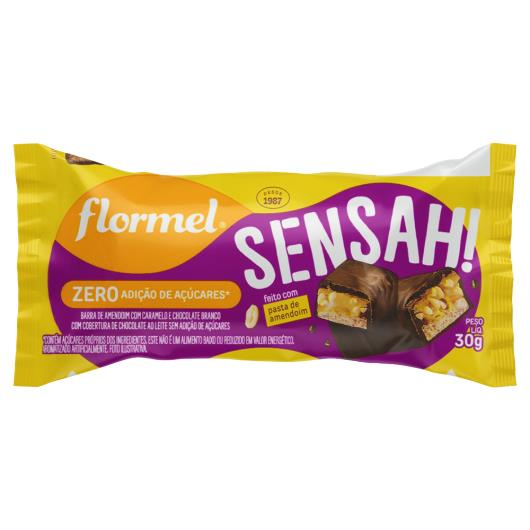 Barra de Amendoim Cobertura Chocolate ao Leite Flormel Sensah! Pacote 30g - Imagem em destaque