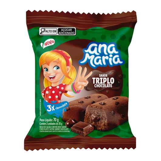 Bolinho Ana Maria Triplo Chocolate Pacote 70g - Imagem em destaque