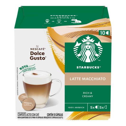 Café com Leite em Cápsula Latte Macchiato Starbucks Caixa 107,5g 10 Unidades - Imagem em destaque