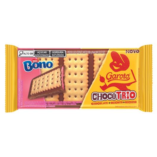 Biscoito Chocotrio Garoto Bono Morango 90g - Imagem em destaque