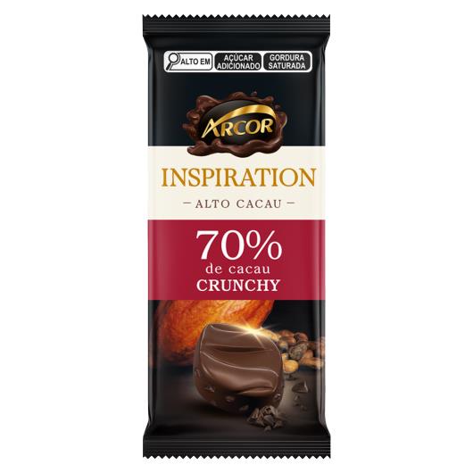 Chocolate Amargo 70% Cacau Crunchy Arcor Inspiration Pacote 80g - Imagem em destaque