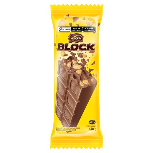 Chocolate ao Leite com Amendoim Block Pacote 140g - Imagem em destaque