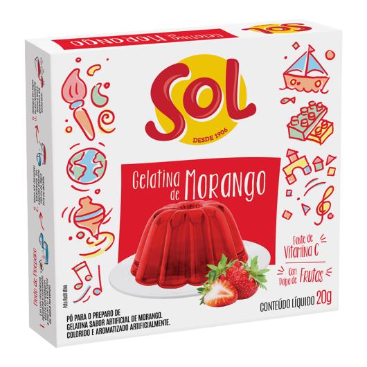 Gelatina Pó Morango Sol Caixa 20g - Imagem em destaque