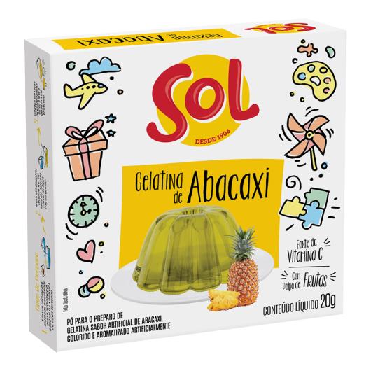 Gelatina Pó Abacaxi Sol Caixa 20g - Imagem em destaque