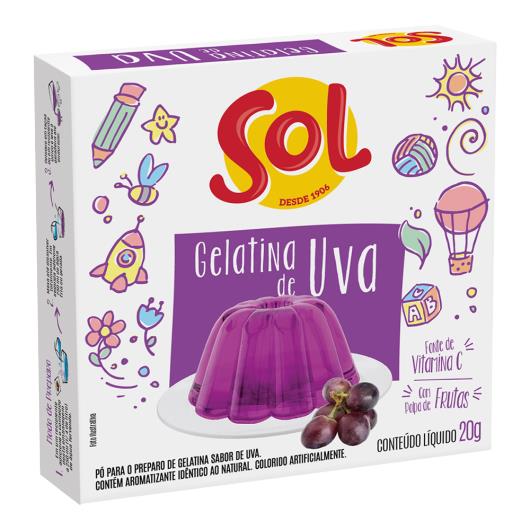 Gelatina Pó Uva Sol Caixa 20g - Imagem em destaque