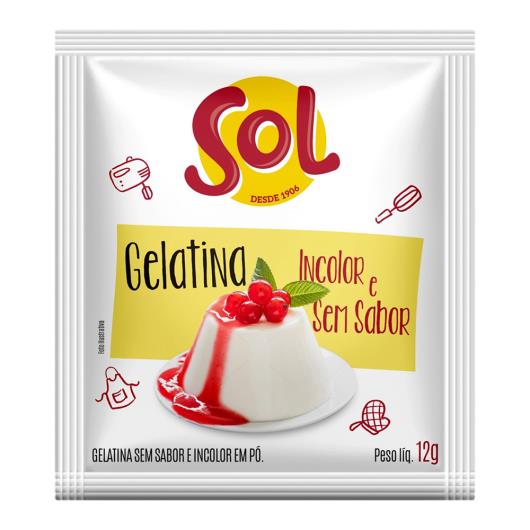 Gelatina Pó Incolor sem Sabor Sol Pacote 12g - Imagem em destaque