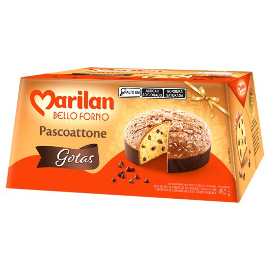 Bolo de Páscoa com Gotas de Chocolate ao Leite Cobertura Castanha-de-Caju e Granela Branca Marilan Bello Forno Pascoattone Caixa 450g - Imagem em destaque
