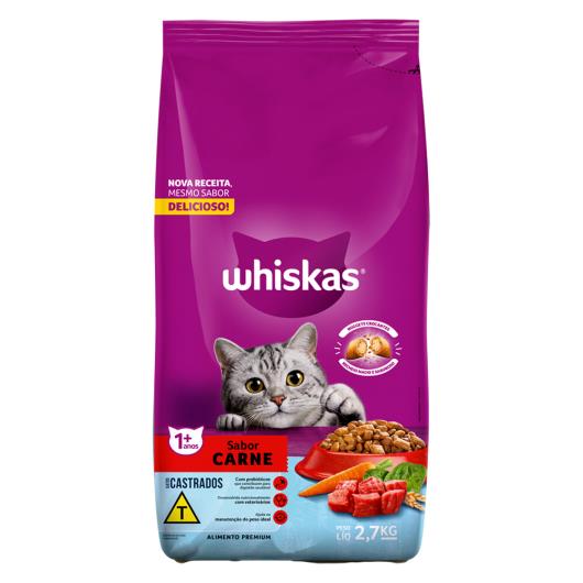 Alimento para Gatos Castrados Adultos Carne Whiskas Pacote 2,7kg - Imagem em destaque