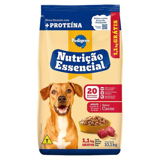 Alimento para cães adulto carne Pedigree grátis 1,1kg 10,1kg - Imagem em destaque