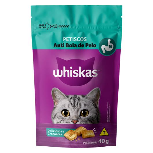 Petisco para Gatos Whiskas Antibola de Pelo Pouch 40g - Imagem em destaque