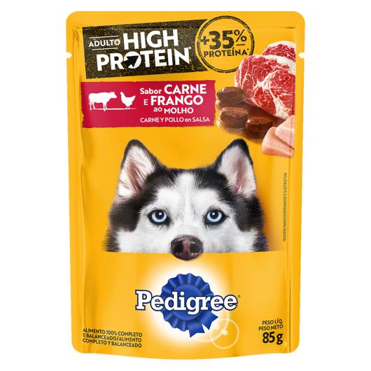 Alimento para Cães Adultos Carne e Frango ao Molho Pedigree High Protein Sachê 85g - Imagem em destaque