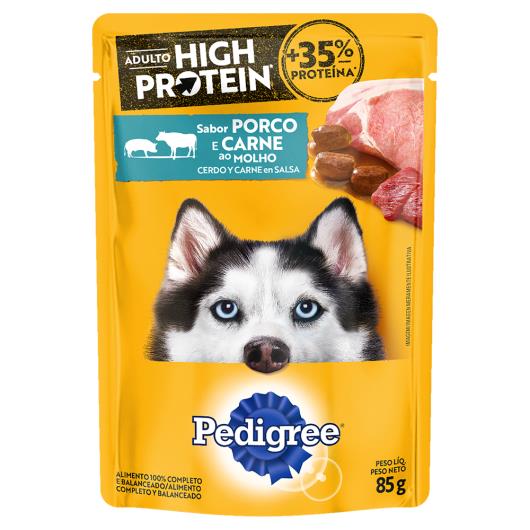 Alimento para Cães Adultos Porco e Carne ao Molho Pedigree High Protein Sachê 85g - Imagem em destaque