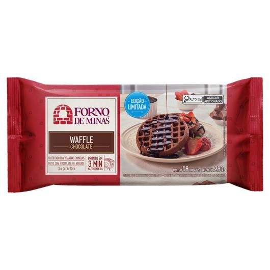 Waffle Congelado Chocolate Forno de Minas Pacote 280g 8 Unidades - Imagem em destaque