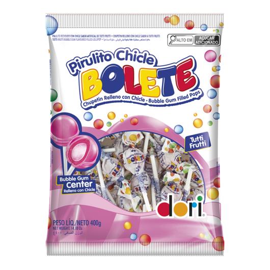 Pirulito Tutti Frutti Recheio Chicle Bolete Pacote 400g - Imagem em destaque