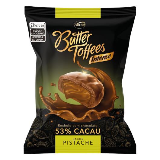 Bala Pistache Recheio Chocolate 53% Cacau Butter Toffees Intense Pacote 90g - Imagem em destaque