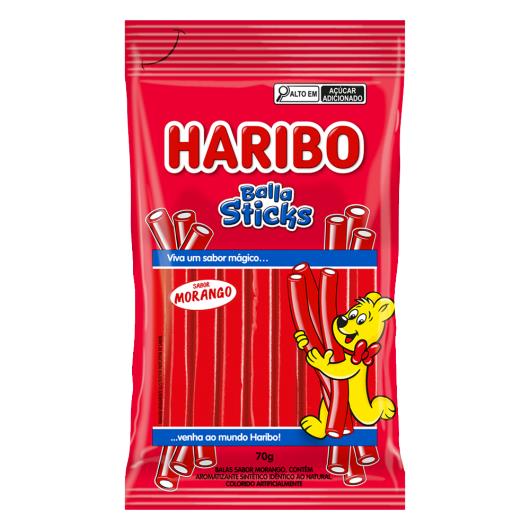 Bala Morango Haribo Balla Sticks Pacote 70g - Imagem em destaque