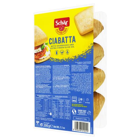 Pão Ciabatta sem Glúten Zero Lactose Schär Bandeja 200g - Imagem em destaque