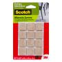 Feltro Protetor Sintético Marrom Quadrado Scotch P 25mm x 25mm x 3mm 12 Unidades