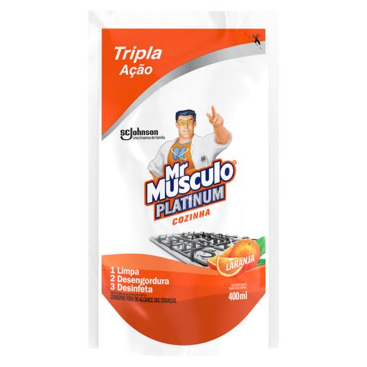 Desinfetante Uso Geral Laranja Mr Músculo Platinum Sachê 400ml - Imagem em destaque