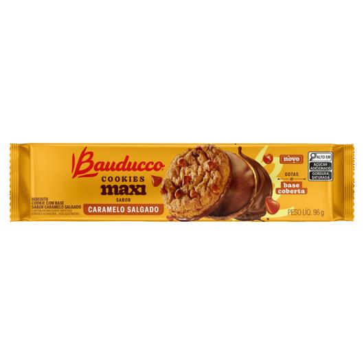 Biscoito Cookie com Gotas e Cobertura de Caramelo Salgado Bauducco Maxi Pacote 96g - Imagem em destaque