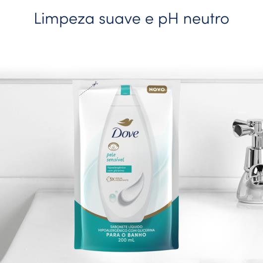 Sabonete Líquido Dove Pele Sensível Sachê 200ml Refil - Imagem em destaque