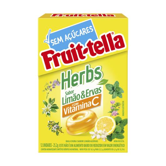 Bala Limão & Ervas Zero Açúcar Fruit-Tella Herbs Caixa 25,2g - Imagem em destaque
