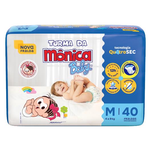 Fralda Descartável Turma da Mônica Baby M Pacote 40 Unidades - Imagem em destaque