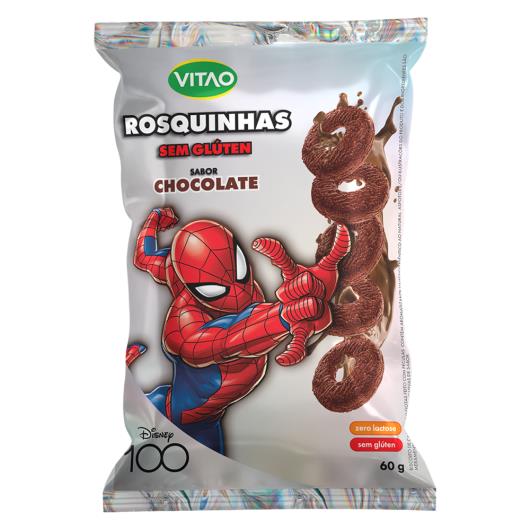 Biscoito Rosquinha Vegano Chocolate sem Glúten Homem-Aranha Vitao Pacote 60g - Imagem em destaque