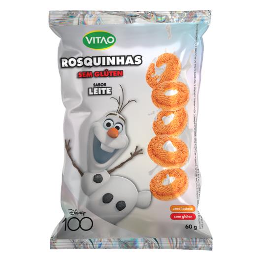 Biscoito Rosquinha Vegano Leite sem Glúten Frozen Vitao Pacote 60g - Imagem em destaque