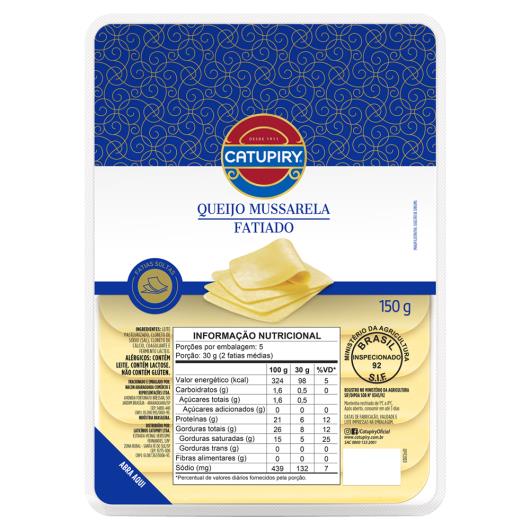 Queijo Mussarela Fatiado Catupiry 150g - Imagem em destaque