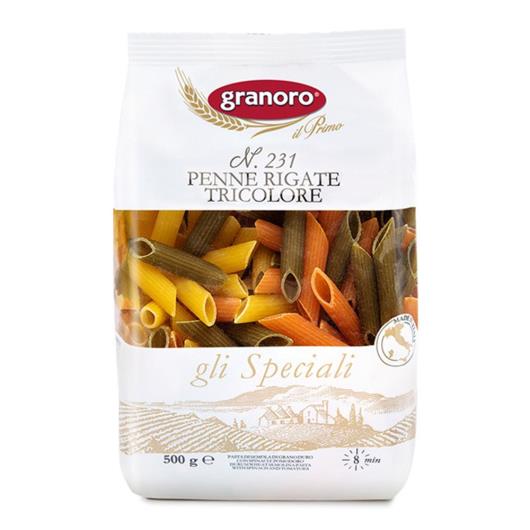 Massa Granoro Penne Rigate Tricolore N.231 500g - Imagem em destaque