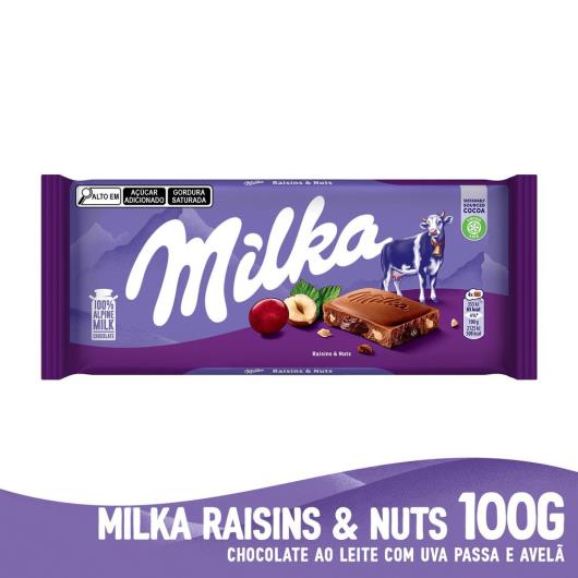 Chocolate Milka Raisins e Nuts 100G - Imagem em destaque