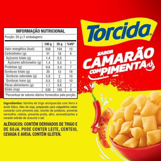 Salgadinho de Trigo Camarão com Pimenta Torcida Pacote 35g - Imagem em destaque