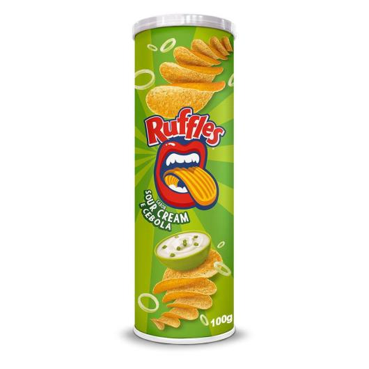 Salgadinho a Base De Batata Sour Cream e Cebola Ruffles Tira Onda Elma Chips Tubo 100G - Imagem em destaque