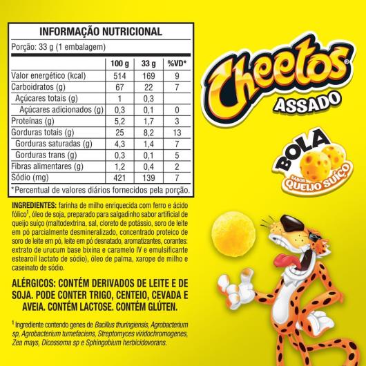 Salgadinho Bola Queijo Suiço Elma Chips Cheetos 33G - Imagem em destaque