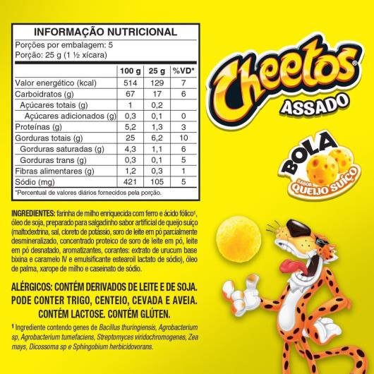 Salgadinho de Milho Bola Queijo Suiço Elma Chips Cheetos 125G - Imagem em destaque