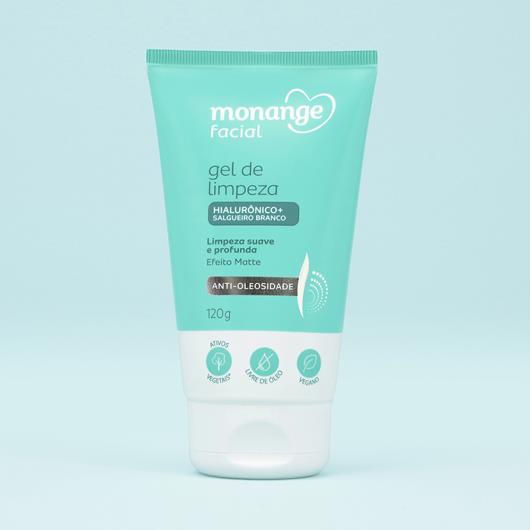 Gel de Limpeza Facial Suave e Profunda Antioleosidade Monange Bisnaga 120g - Imagem em destaque