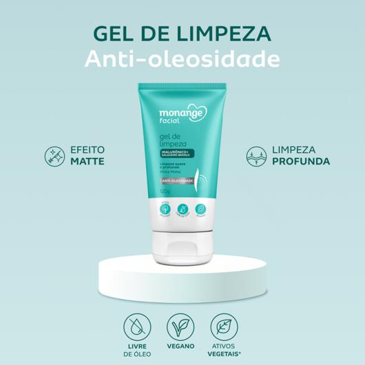 Gel de Limpeza Facial Suave e Profunda Antioleosidade Monange Bisnaga 120g - Imagem em destaque