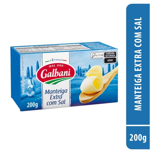 Manteiga Extra com Sal Galbani Tablete 200g - Imagem em destaque