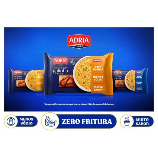 Macarrão Instantâneo Lámen Adria Carne Zero Fritura 75g - Imagem em destaque